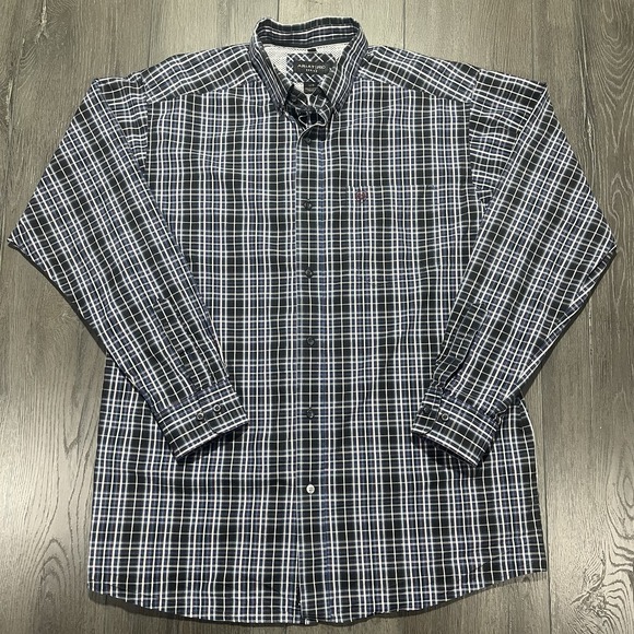 Ariat Pro Series Button Up Shirt Cowboy Breathable Plaid Button Up Mens Size XL - Picture 2 of 10